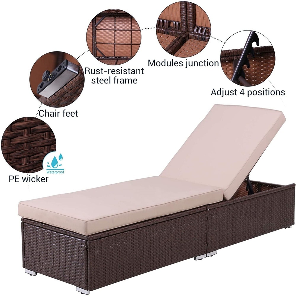 Royalcraft PE Rattan Wicker Outdoor Chaise Lounges