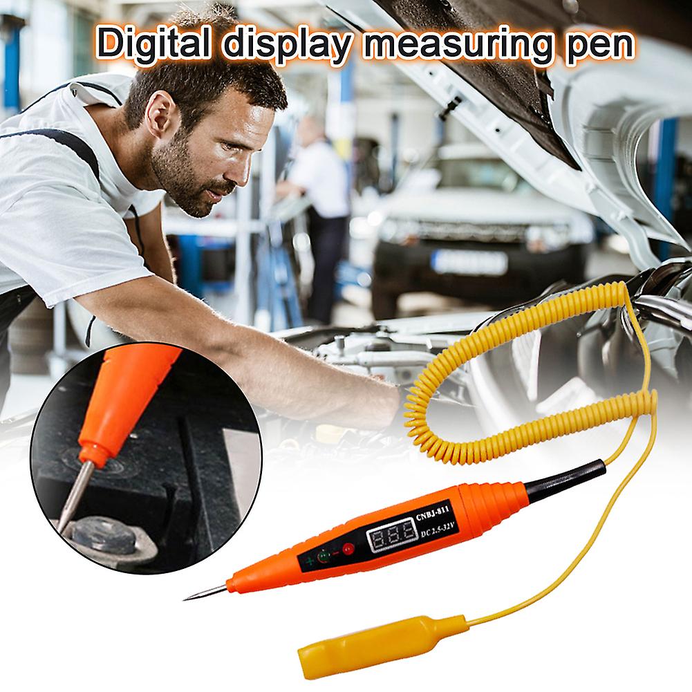 2.5-32v Car Multifunction Circuit Tester Digital Lcd Screen Circuit Tester Pen Electrical Diagnostic Tool Power Probe Voltage Test