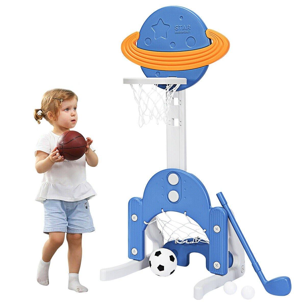 Costzon Kids Basketball Hoop, Toddler Sports Activity Center w/ 5 Adjustable Height Levels