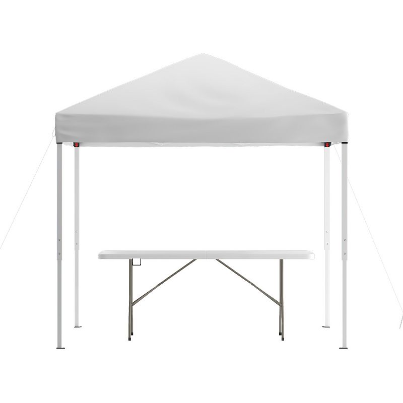 Flash Furniture Otis 8' x 8' Pop-Up Canopy Tent and 6-Foot Folding Table with Carrying Bag Set