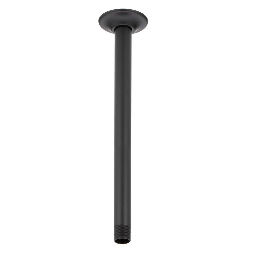 Delta 14 in. Ceiling Mount Shower Arm and Flange in Matte Black U4998-BL