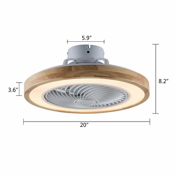 Modern Wood Enclosed LED Diammable Caged Ceiling Fan - 20in Shopping - The Best Deals on Ceiling Fans | 40106258