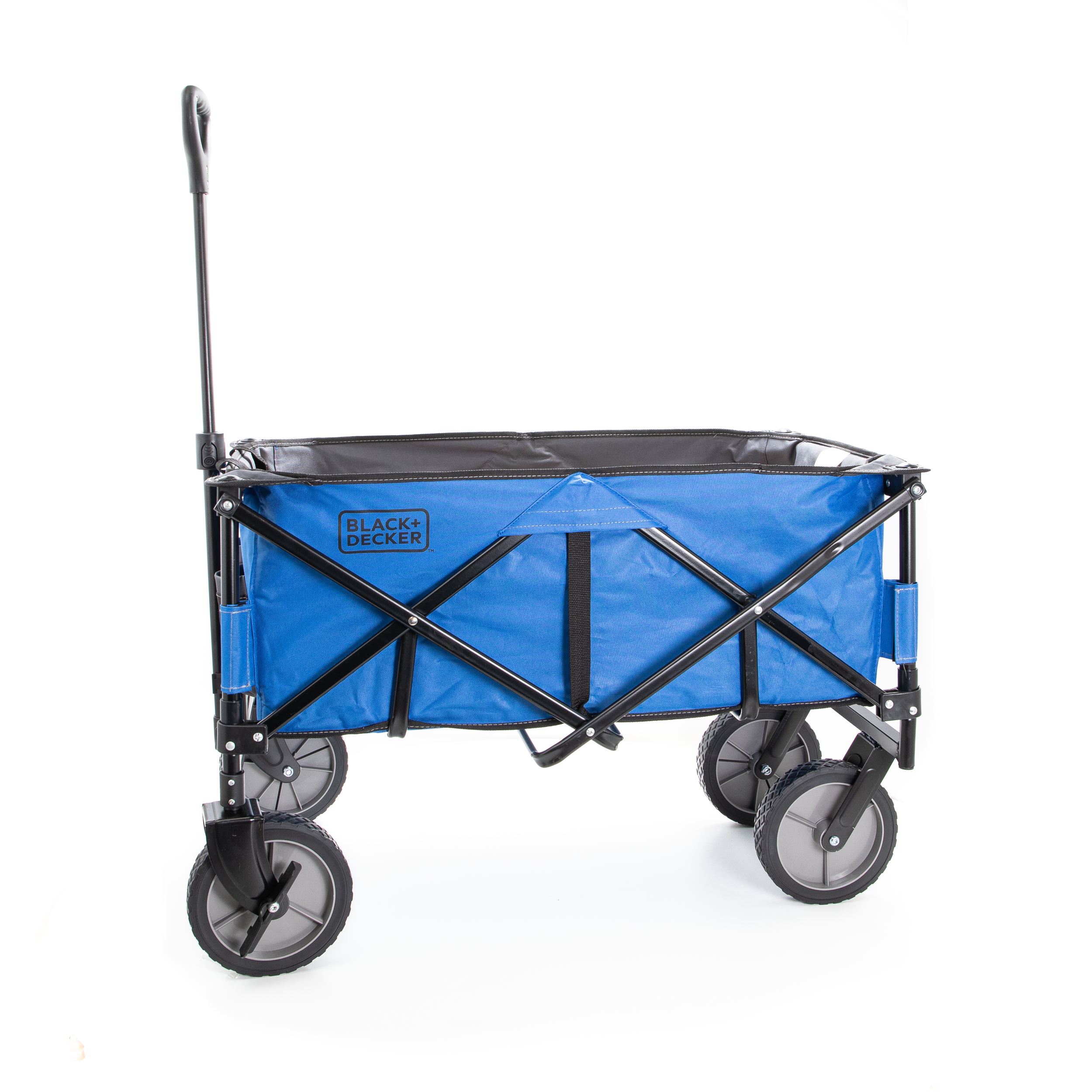 Collapsible Storage Cart, Folding Utility Wagon, Holds up to 176 lbs., Blue