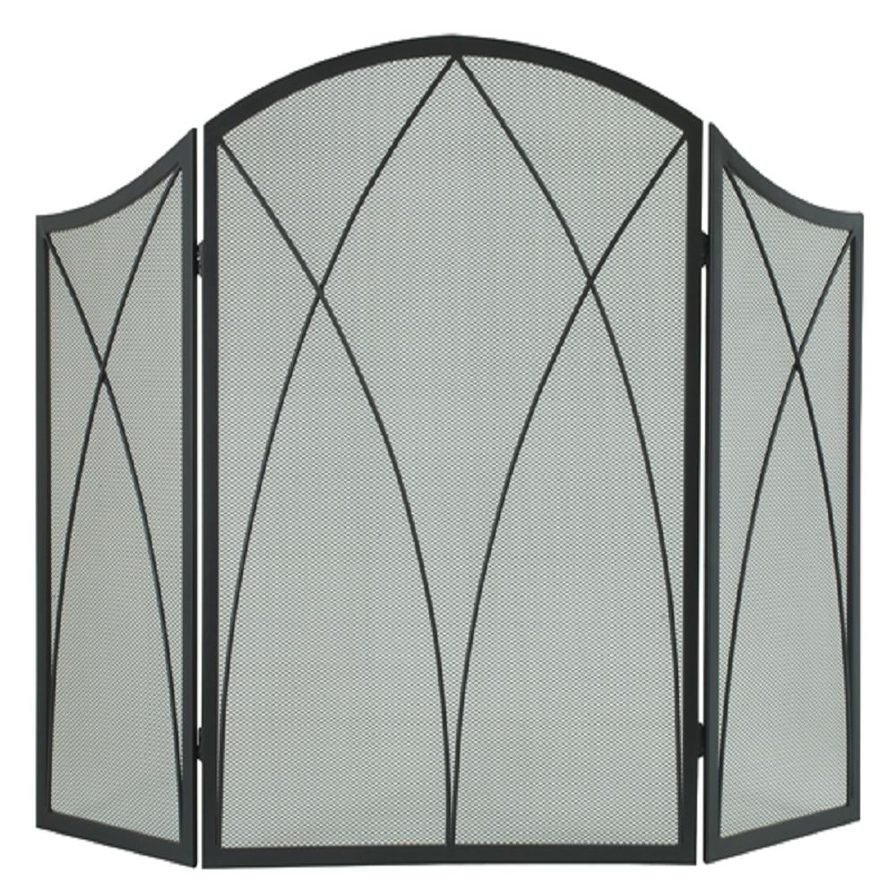 Pleasant Hearth 959 Arched Fireplace Screen  Black