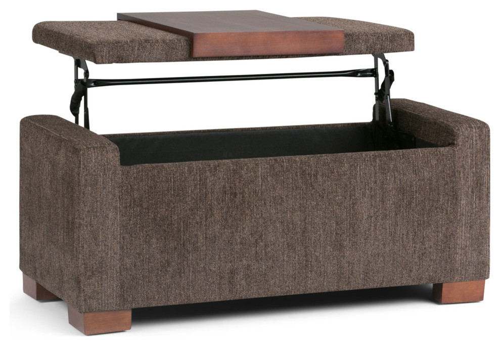 Bretton Lift Top Storage Ottoman   Transitional   Footstools And Ottomans   by Homesquare  Houzz