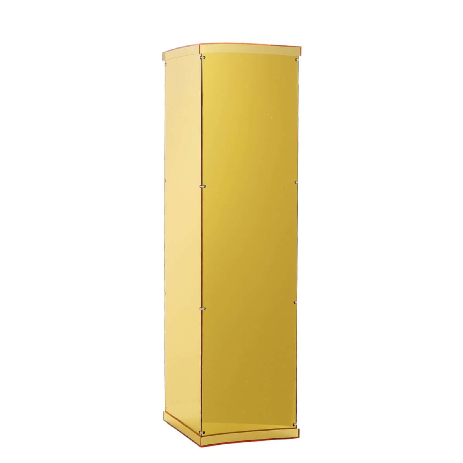 Floor Standing Gold Mirror Finish Acrylic Pedestal Riser, Display Box with Interchangeable Lid and Base 40