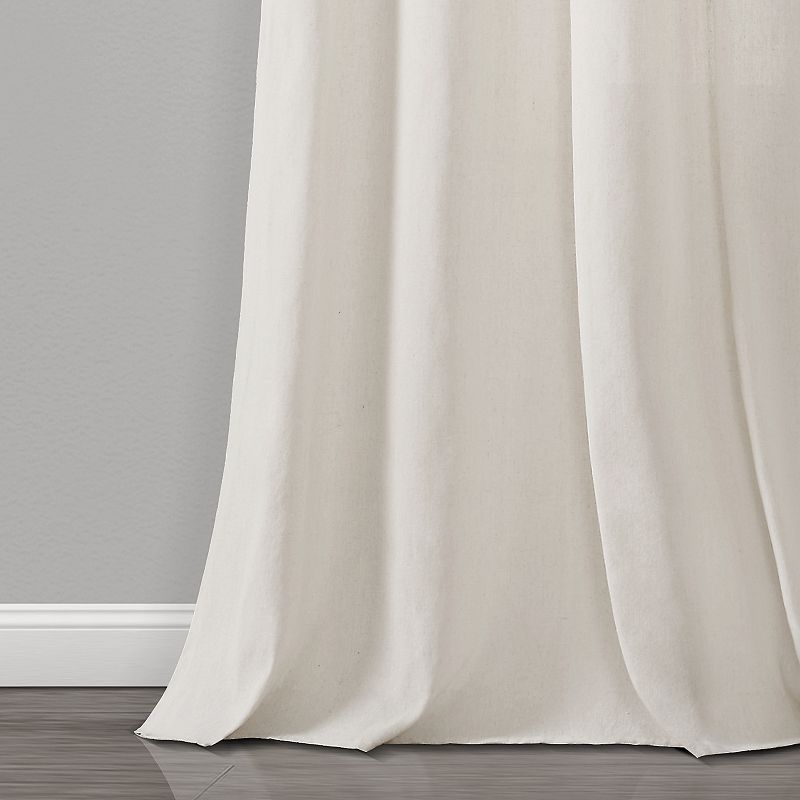 Lush Decor Farmhouse Faux Linen Colorblock Pleated Window Curtain Panel