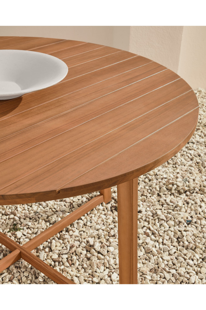 Round Solid Acacia Garden Table  La Forma Dafne   Transitional   Outdoor Dining Tables   by Oroa   Eichholtz Furniture  Houzz