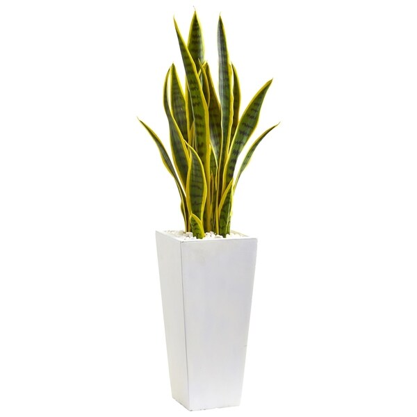 3' Sansevieria Artificial Plant in White Planter