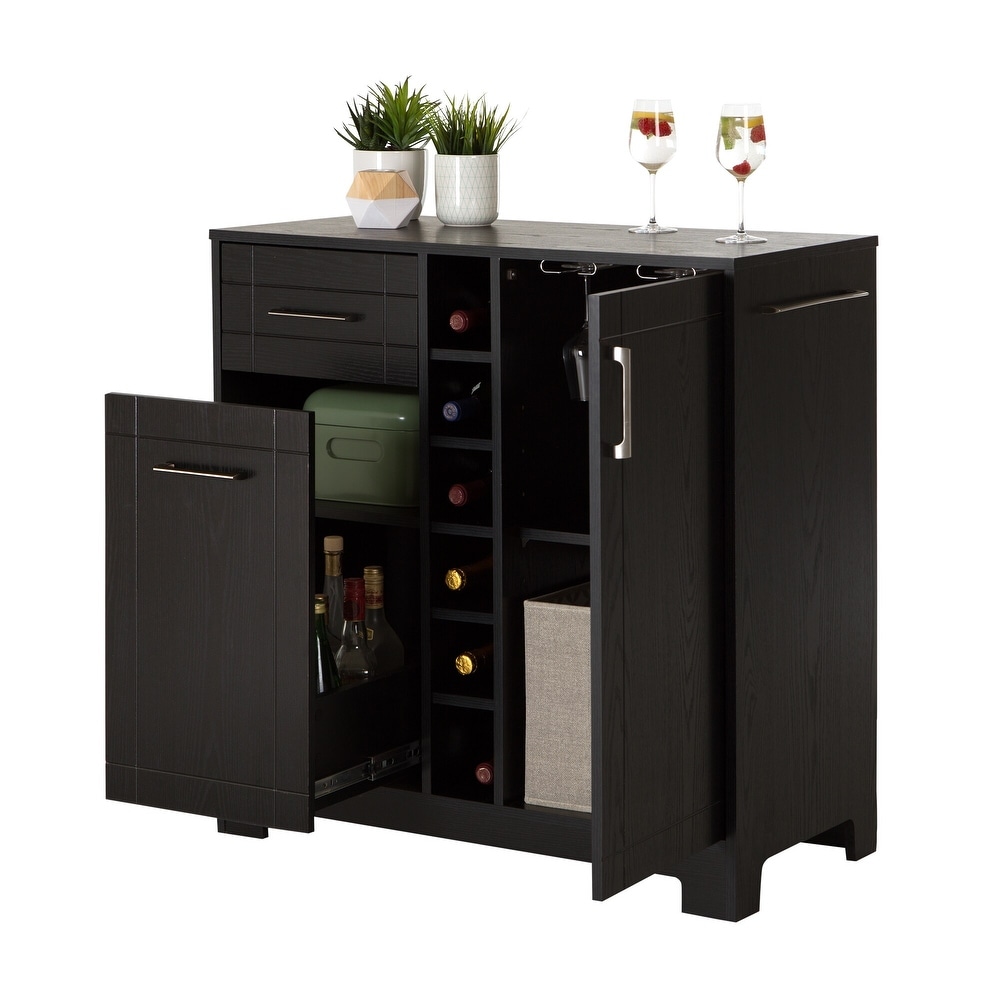 South Shore Vietti Bar Cabinet with Bottle and Glass Storage