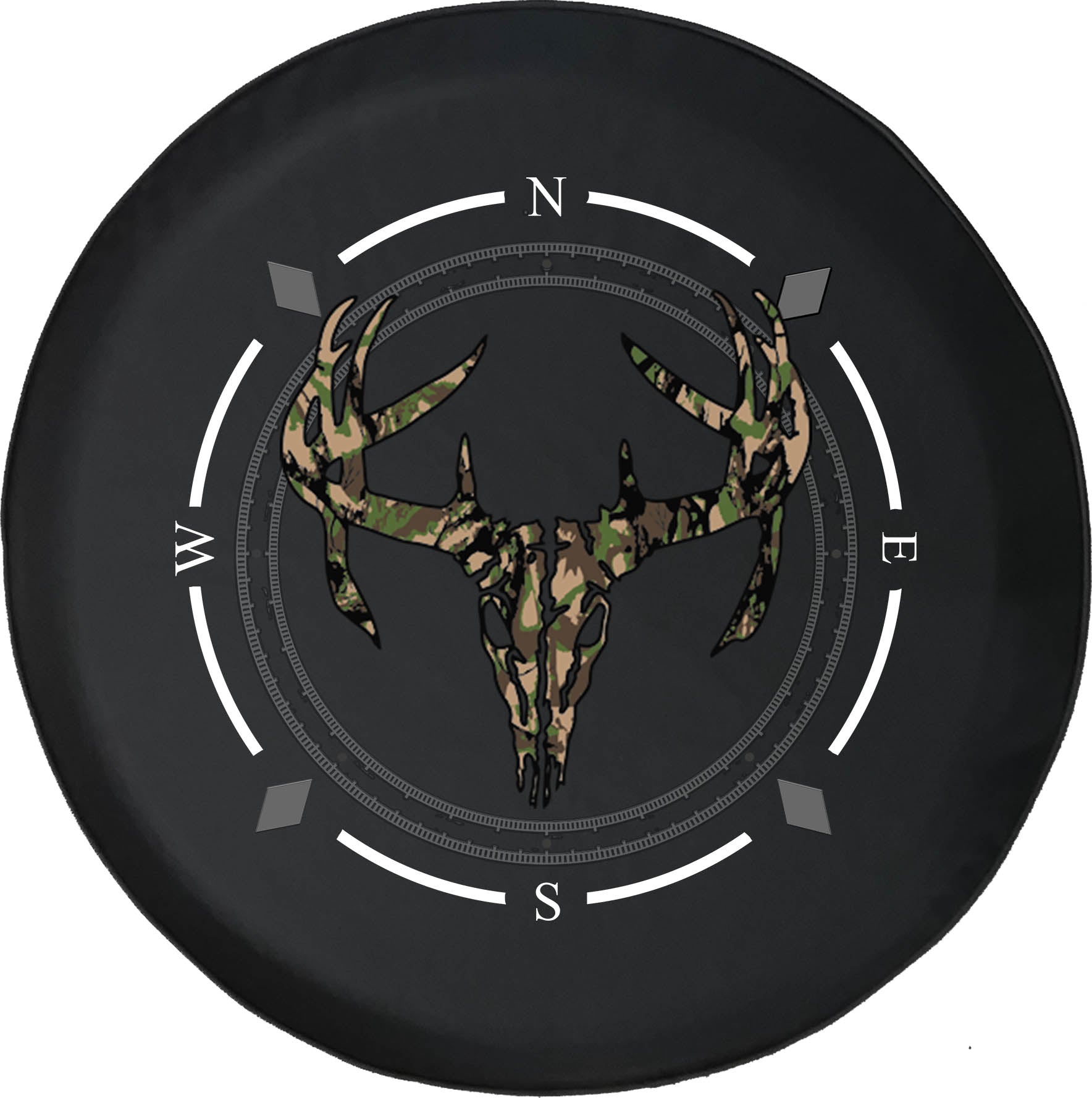 Spare Tire Cover Compass Camo Deer Hunting Skull Wheel Covers Fit for SUV accessories Trailer RV Accessories and Many Vehicles