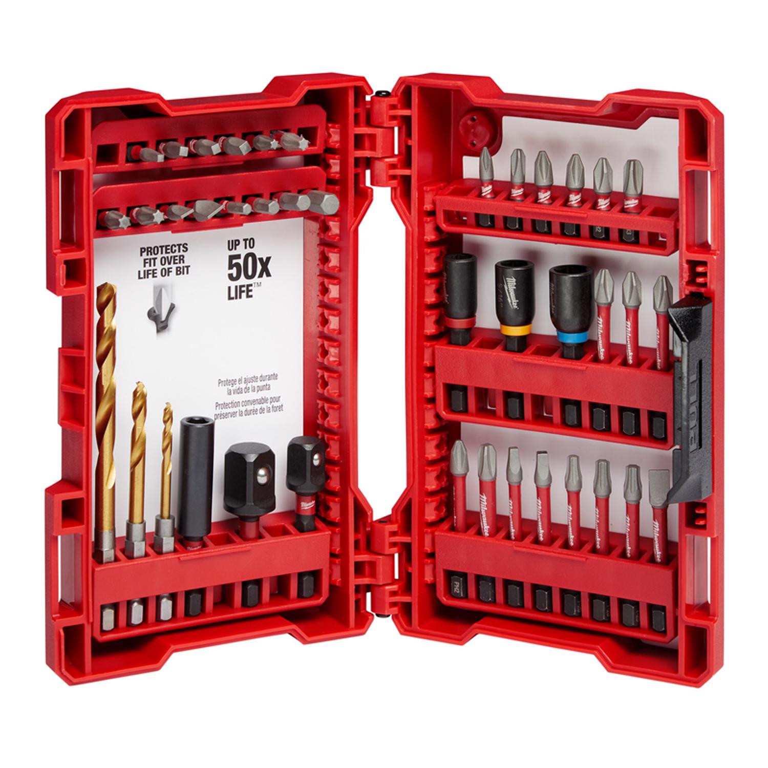 MW Shockwave Assorted Screwdriver Bit Set Steel 40 pc