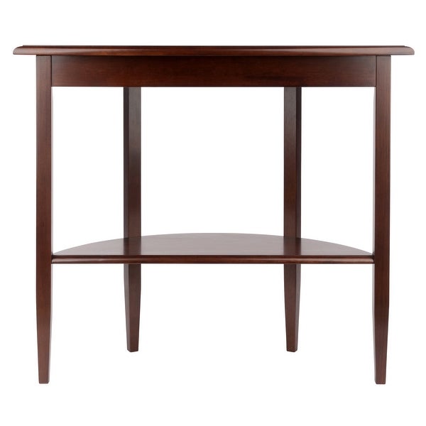 Concord Half Moon Console Table， Walnut - 39.29 x 15.75 x 33.66 inches