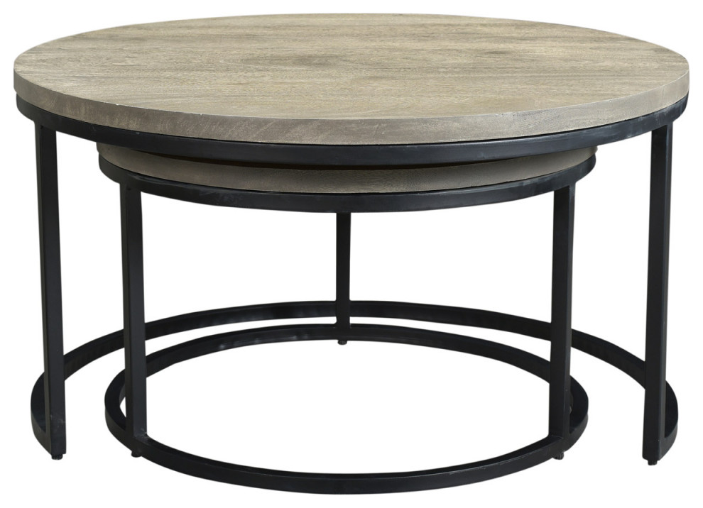 Drey Coffee Table  Grey   Industrial   Coffee Table Sets   by Homesquare  Houzz