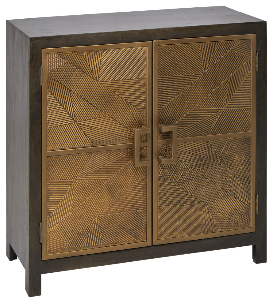 40 quotModern Handmade Geometric Pattern Gold (Brass) Overlay Cabinet   Transitional   Accent Chests And Cabinets   by Sideboards and Things  Houzz