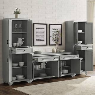 CROSLEY FURNITURE Tara Gray Sideboard Set with Pantries KF33012GY