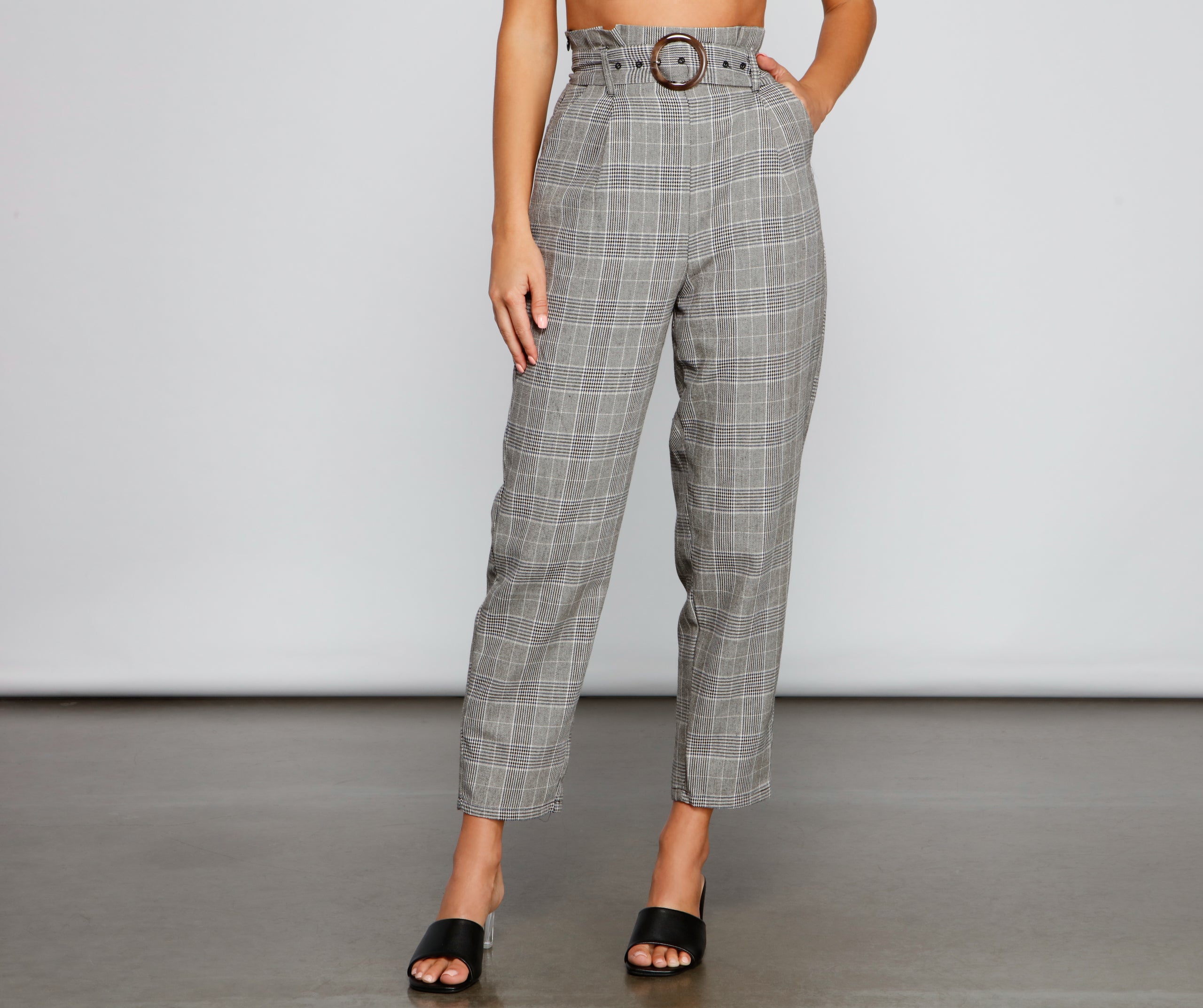 Chic Stunner High Waist Plaid Pants