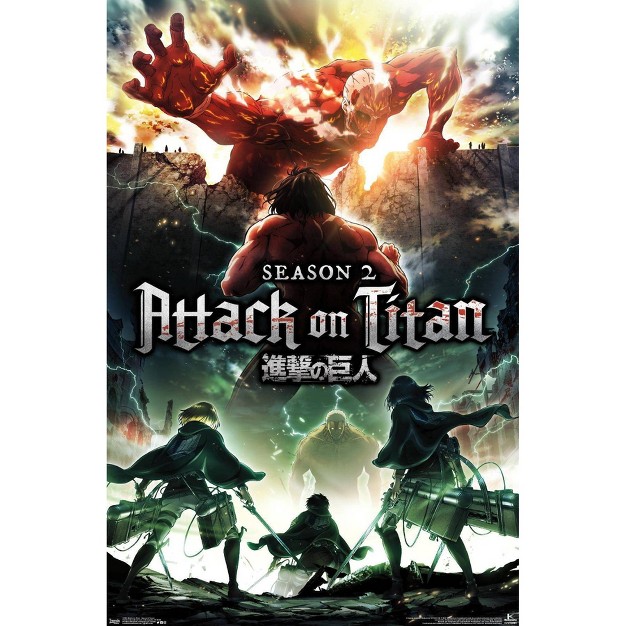 X 34 quot Attack On Titan Season 2 Teaser One Sheet Unframed Wall Poster Print Trends International