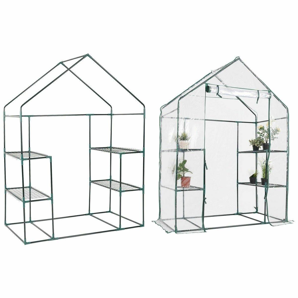 Outdoor Portable 4 Shelves Walk-in Greenhouse