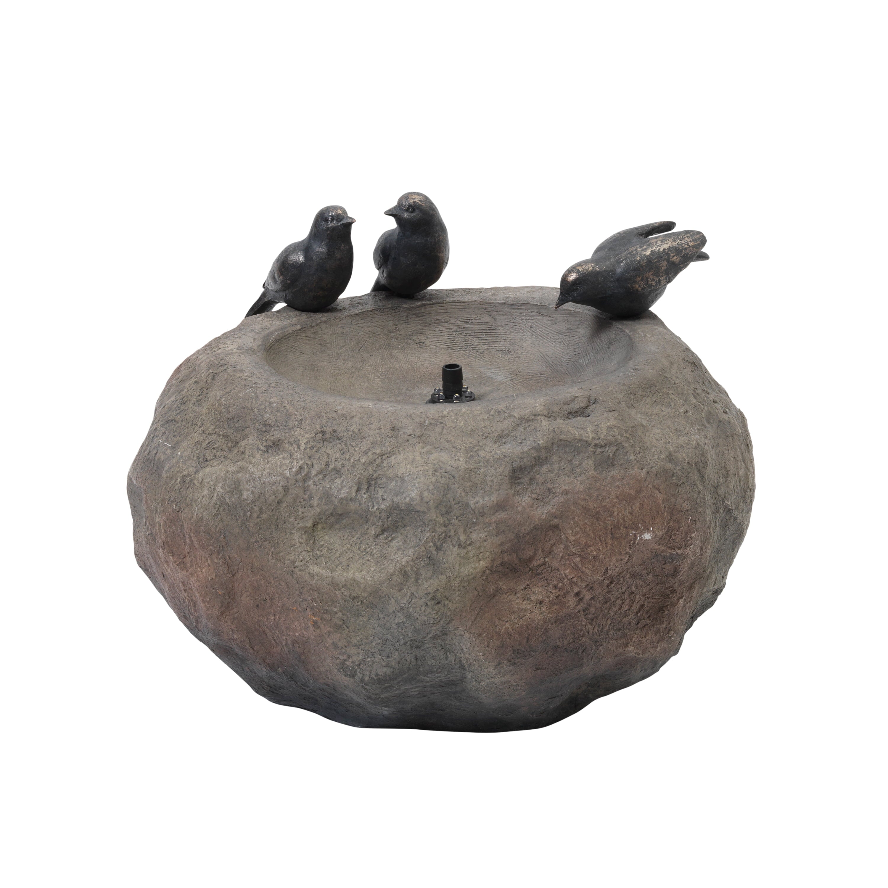 Gerson 16.5-Inch Long Electric Polyresin Stone Water Fountain with 3 bird accents