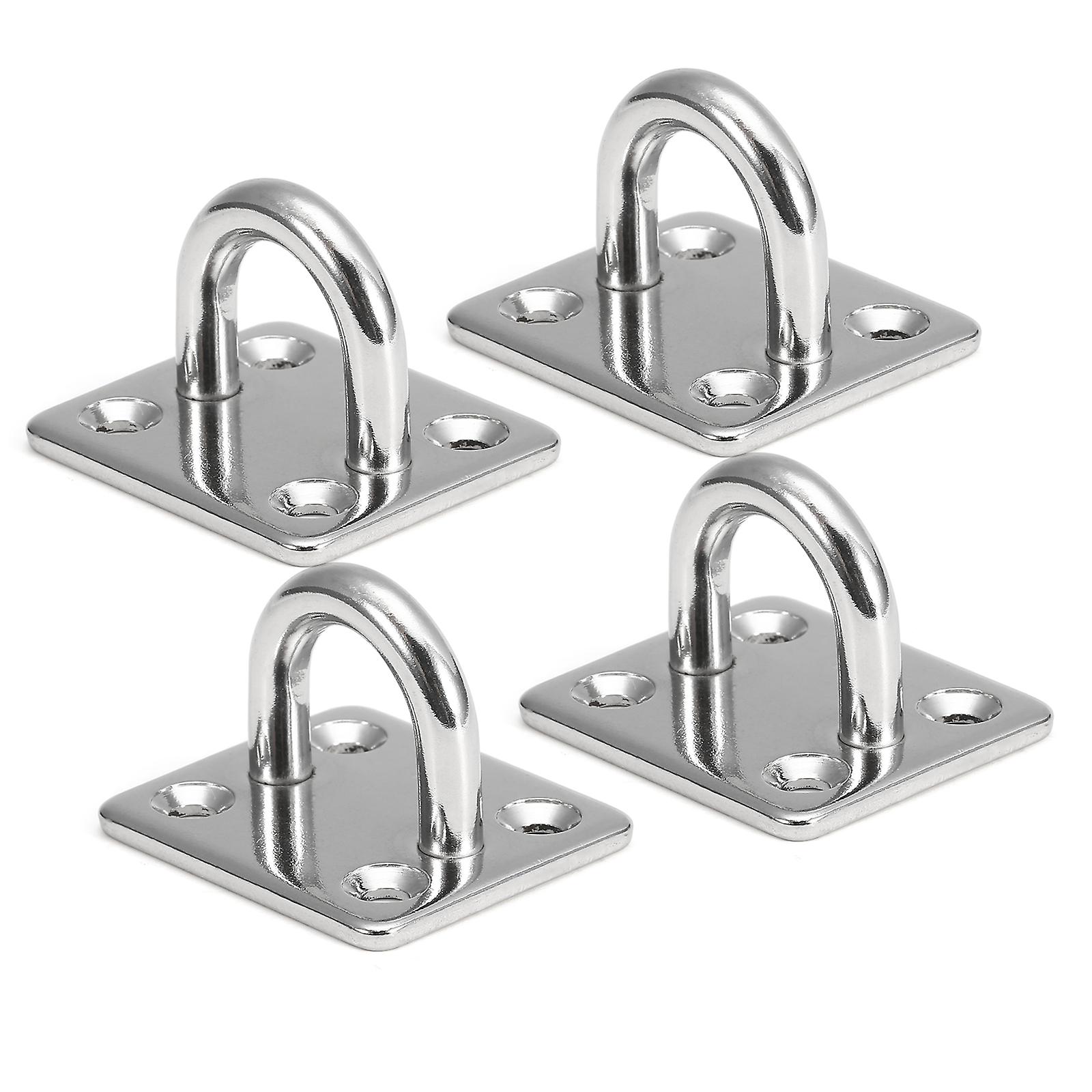 4pcs Pad Eye Plates Marine Hardware Multifunctional Wall Mount Hook Loops