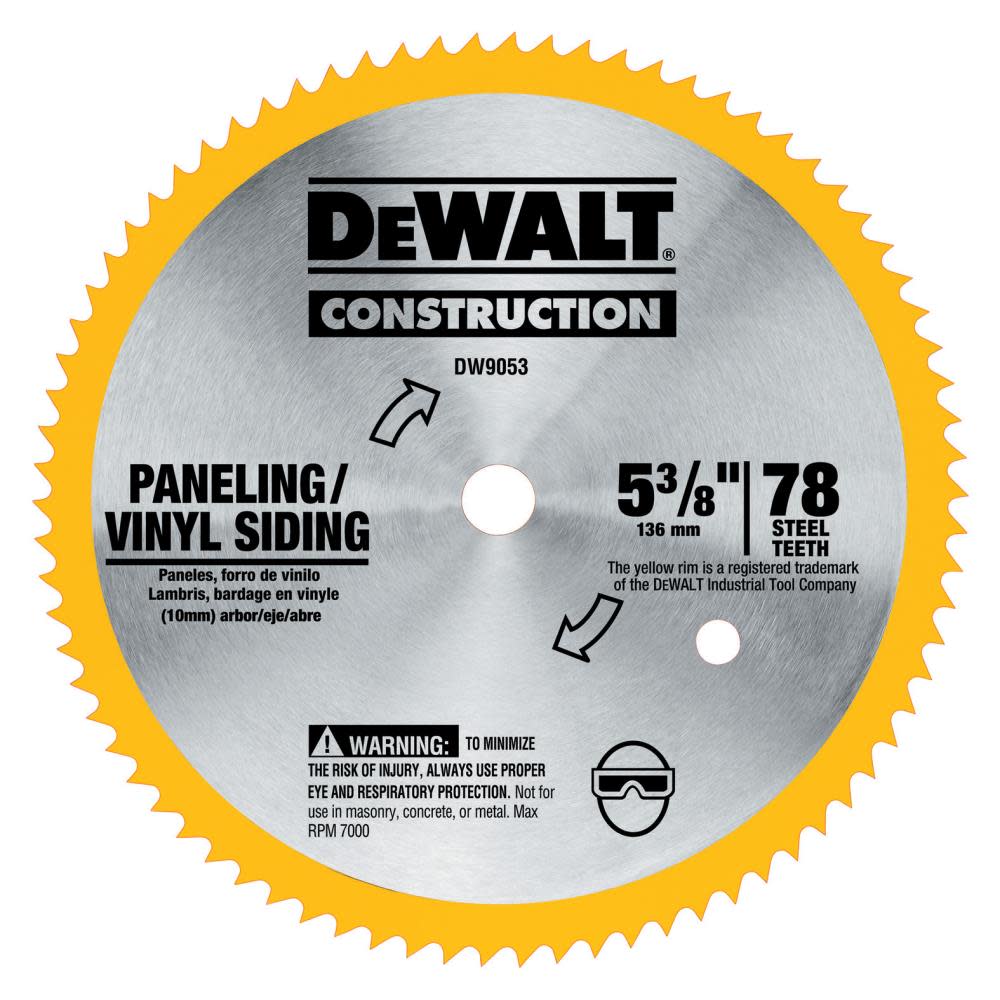 DEWALT 78 T Steel Panel Blade DW9053 from DEWALT