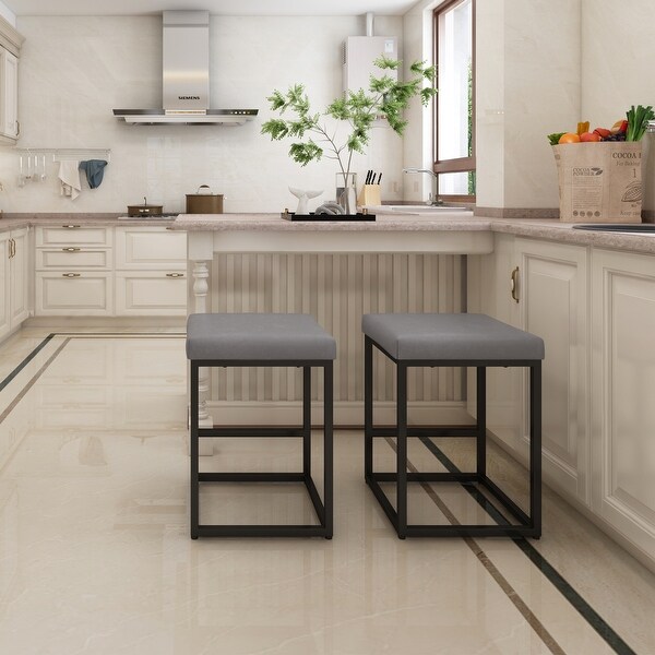 Modern Set of 2 Backless Bar Stools