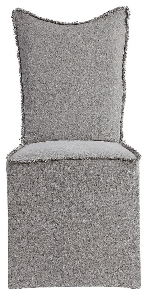 Uttermost Narissa Contemporary Fabric Armless Chairs in Gray (Set of 2)   Transitional   Dining Chairs   by Homesquare  Houzz