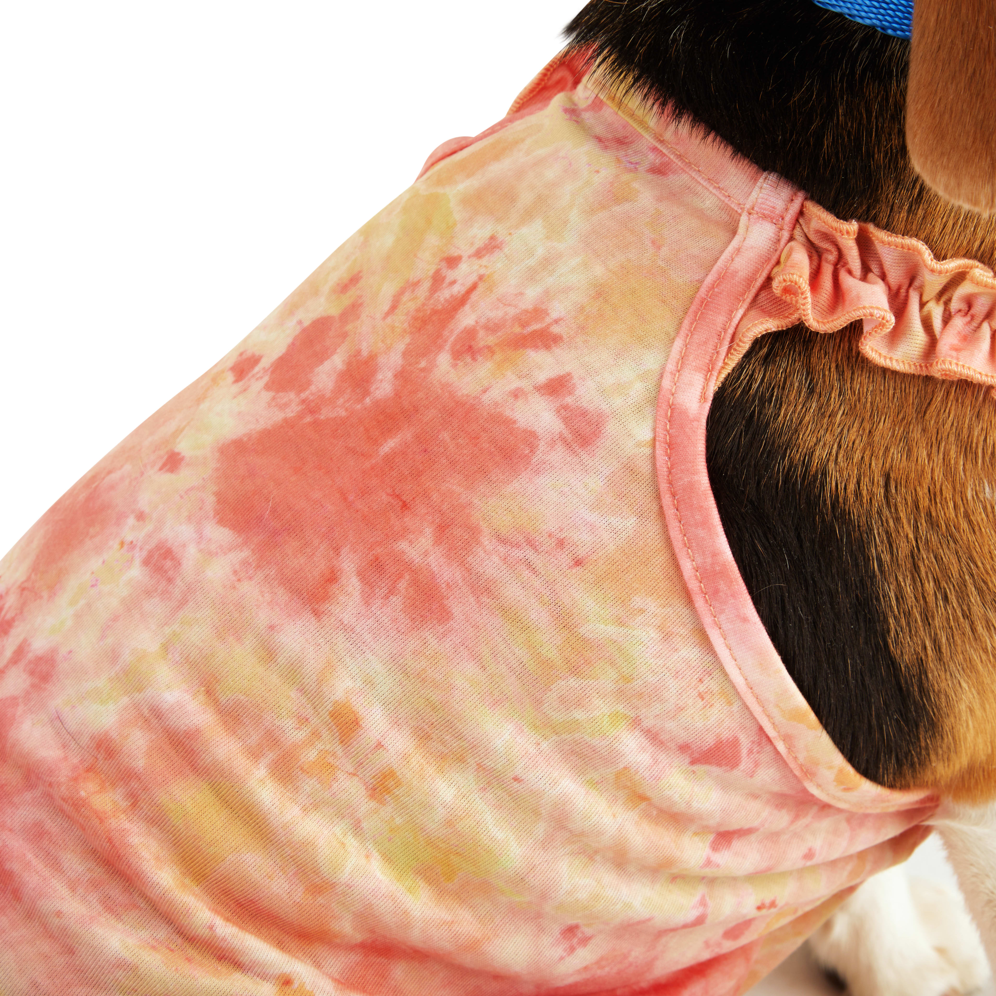 YOULY Tiedye Ruffle Tank for Dogs， X-Large