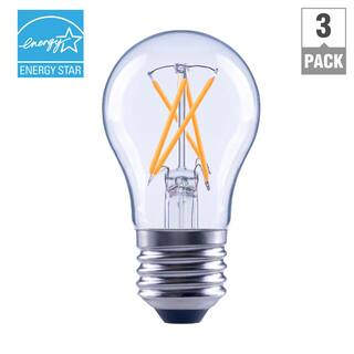 EcoSmart 40-Watt Equivalent A15 Dimmable ENERGY STAR Clear Glass Decorative Filament Vintage LED Light Bulb Daylight (3-Pack) FG-04058