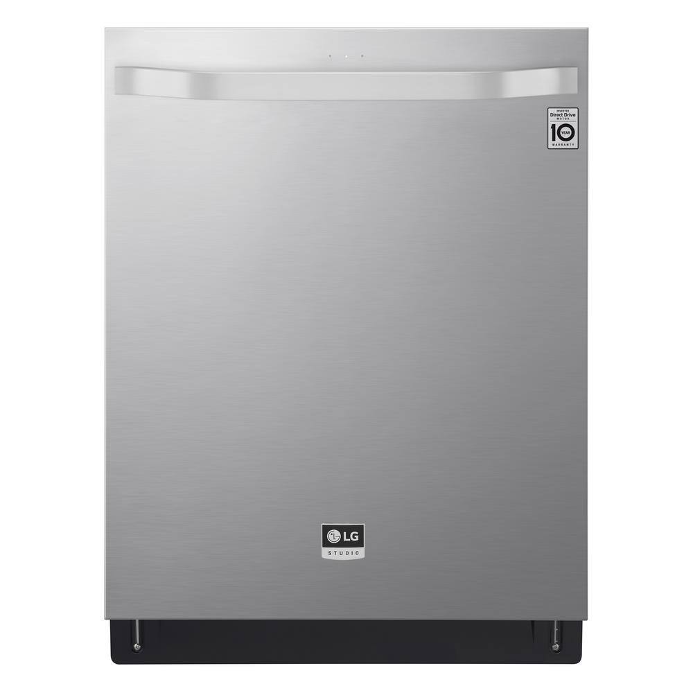 LG STUDIO 24 in. Printproof Stainless Steel Top Control Built-In Dishwasher with Stainless Steel Tub QuadWash TrueSteam 40 dBA LSDT9908SS