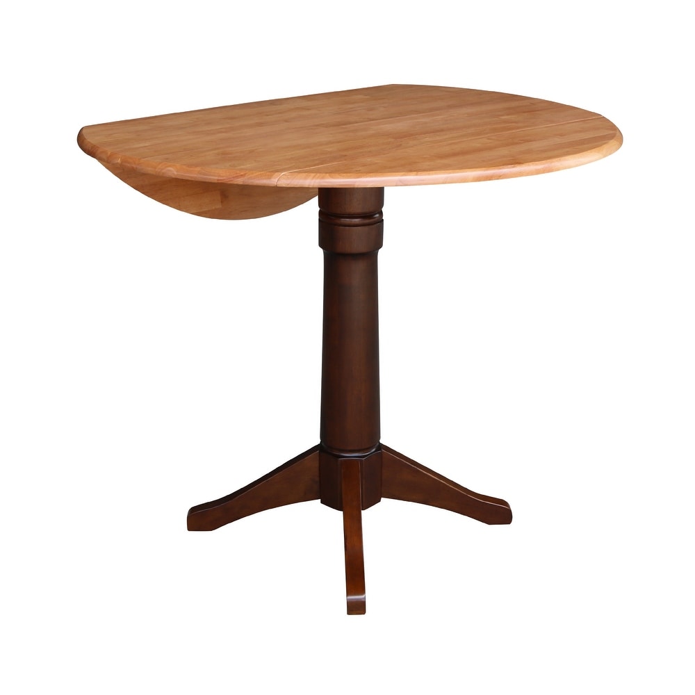 42 in. Round Top Dual Drop Leaf Pedestal Dining Table