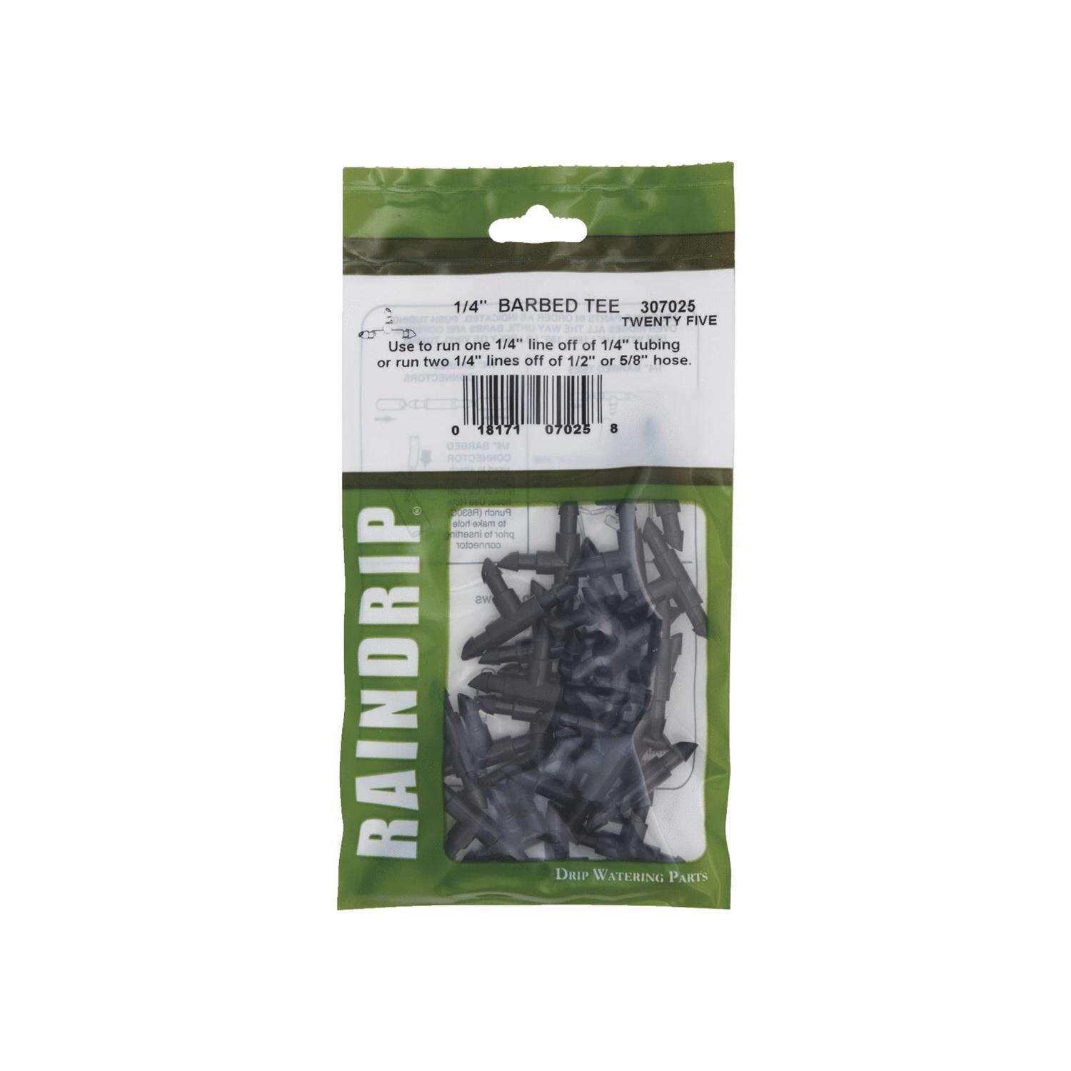 Raindrip 1/4 in. Barbed Drip Irrigation Tee 25 pk