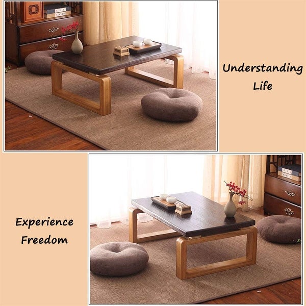 Table Zen Simple Household Solid Wood Table Simple Kang Table Bay Window Coffee Table Paulownia Wood Material Solid Wood