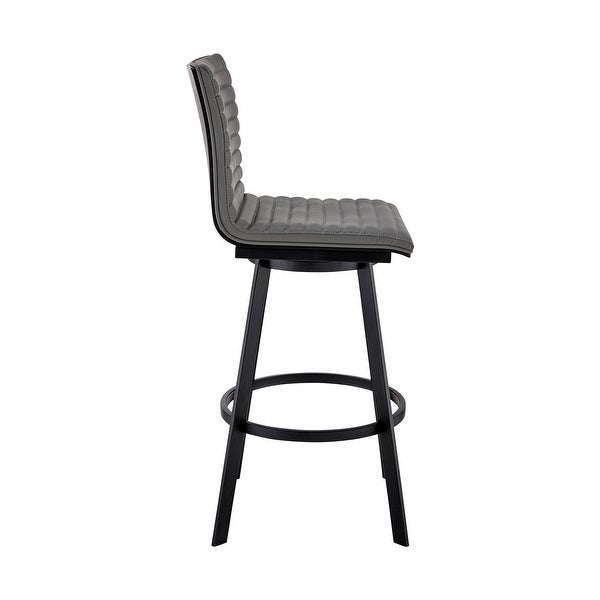 Jermaine Swivel Bar or Counter Stool in Faux Leather with Metal Frame