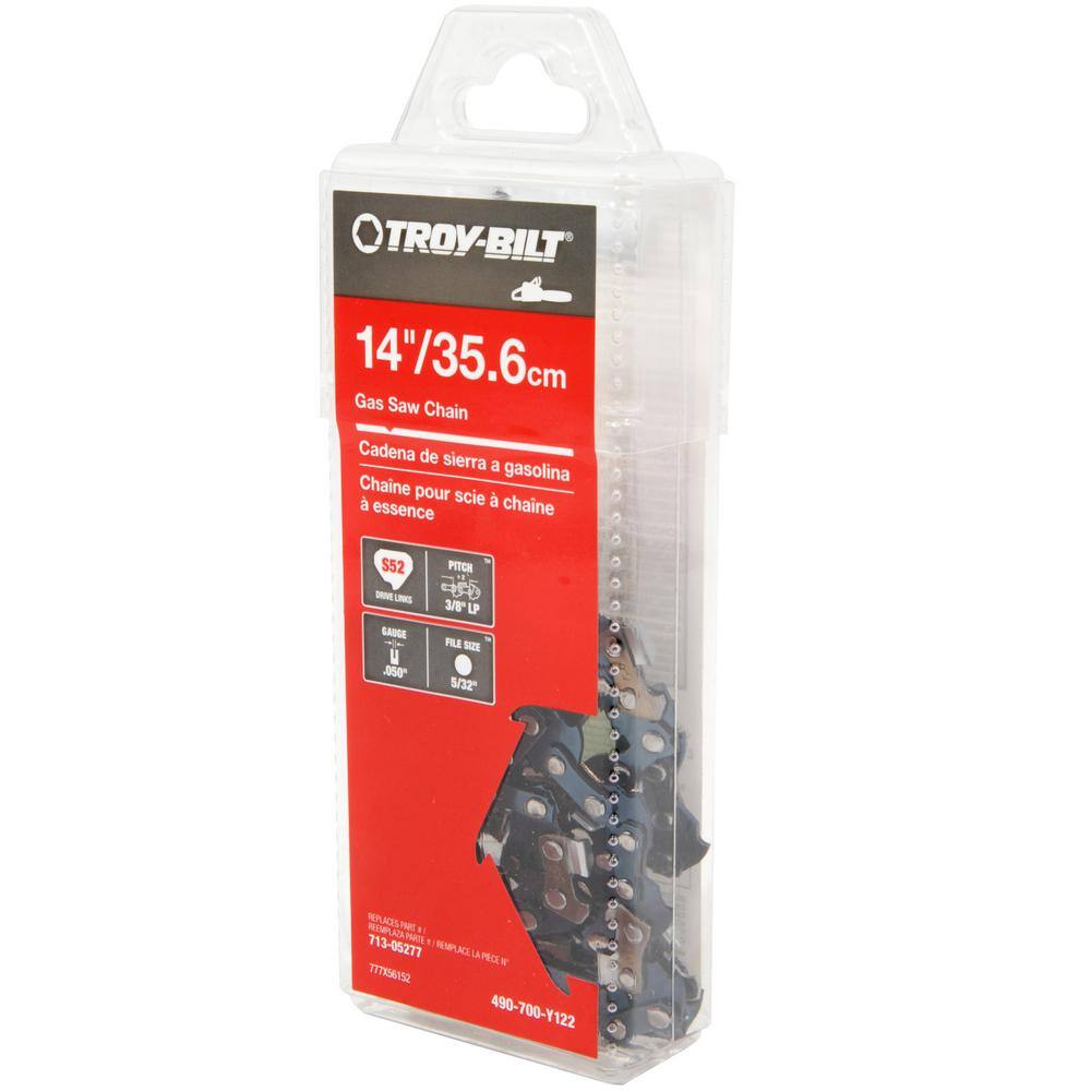 Troy-Bilt Original Equipment 14 in. 0.050 in. Gauge Chainsaw Chain for Gas Chainsaws with 52 Links Replaces OE# 713-05277 490-700-Y122