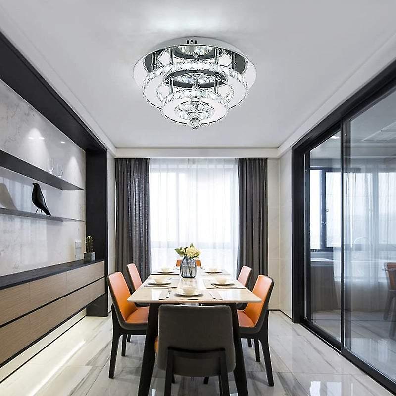 36W Modern LED Crystal Ceiling Light， Crystal Ceiling Lamp for Living Room Dining Room Bathroom Bedroom Kitchen Hallway