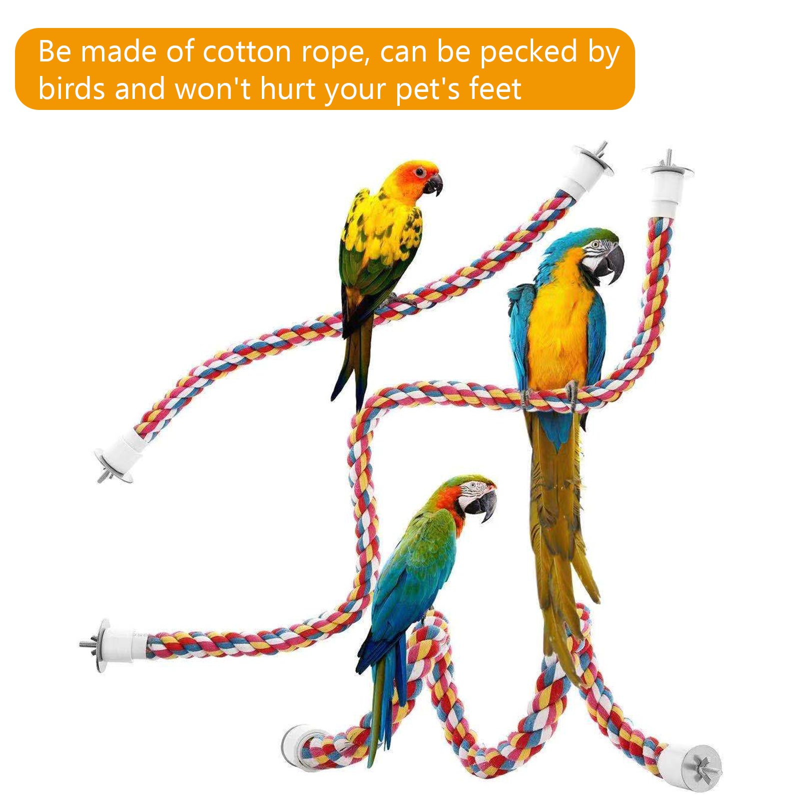 Bird Rope Perch Bird Toys Bird Climbing Rope Parrot Chewing Toy for Cage Birdcage Stands