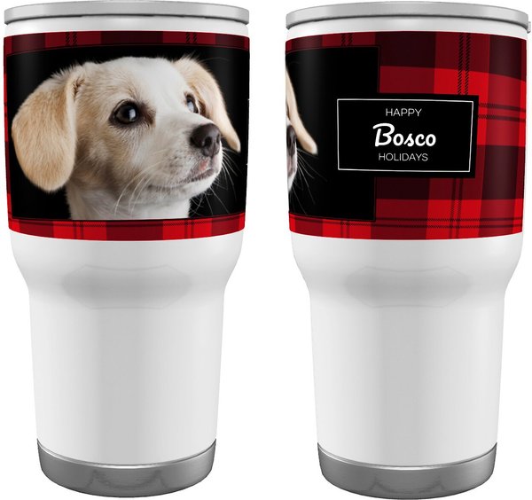 Frisco Double Walled Red Plaid Personalized Tumbler， 30-oz cup