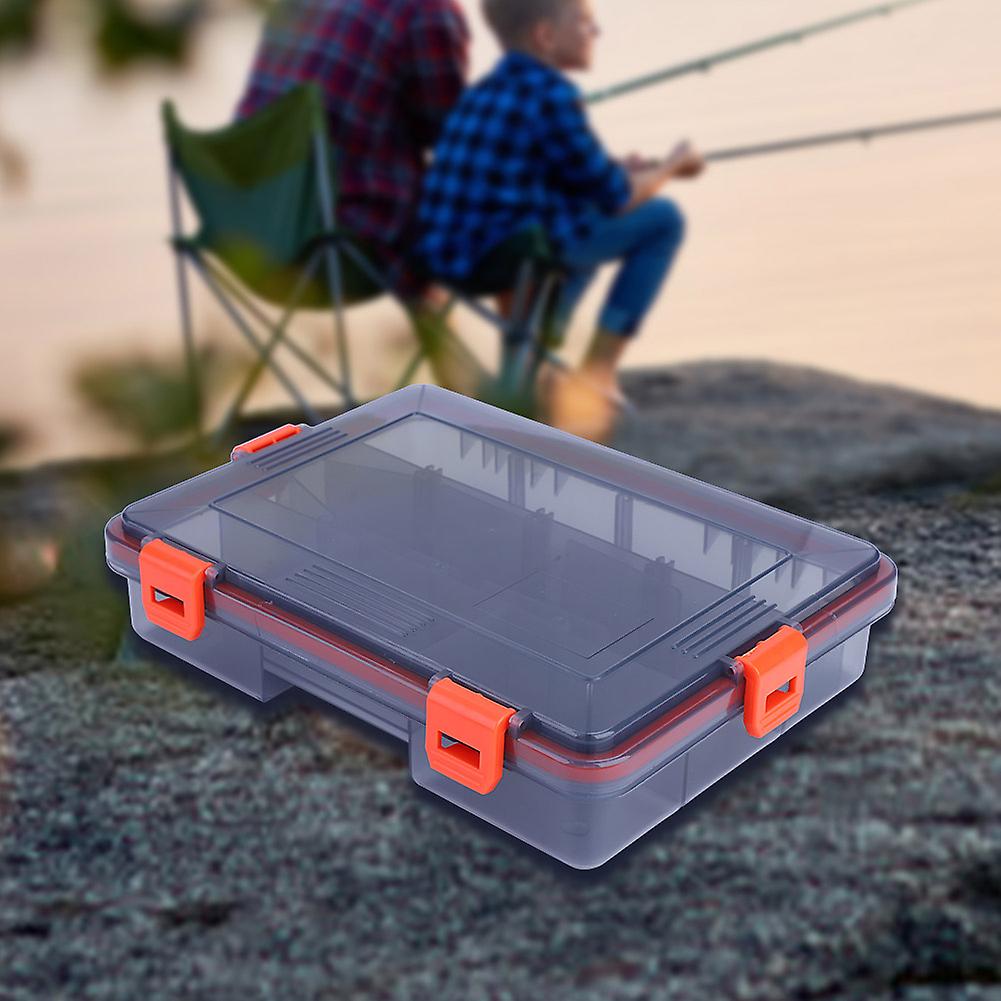 Portable Fish Lures Bait Transparent Partition Box Case Fishing Tackle Accessories (s， Red)