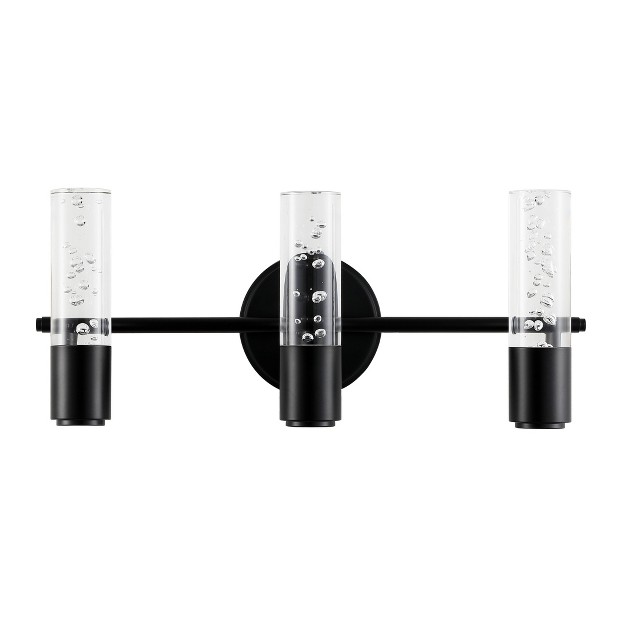 Led 3 light Lynn Minimalist Bubble Acrylic iron Wall Sconce Black Jonathan Y