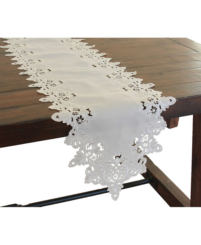 Xia Home Fashions Victorian Lace Embroidered Cutwork Spring Table Runner 15 x 54