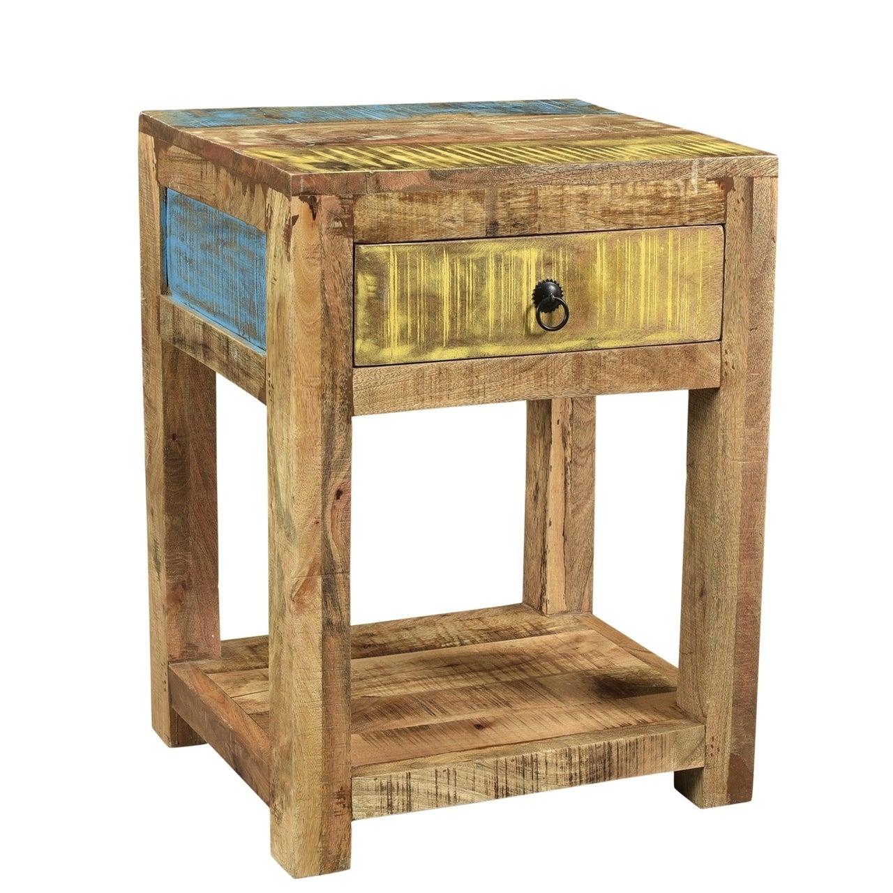 Handmade Suman Solid Mango Wood End Table (India) - 20