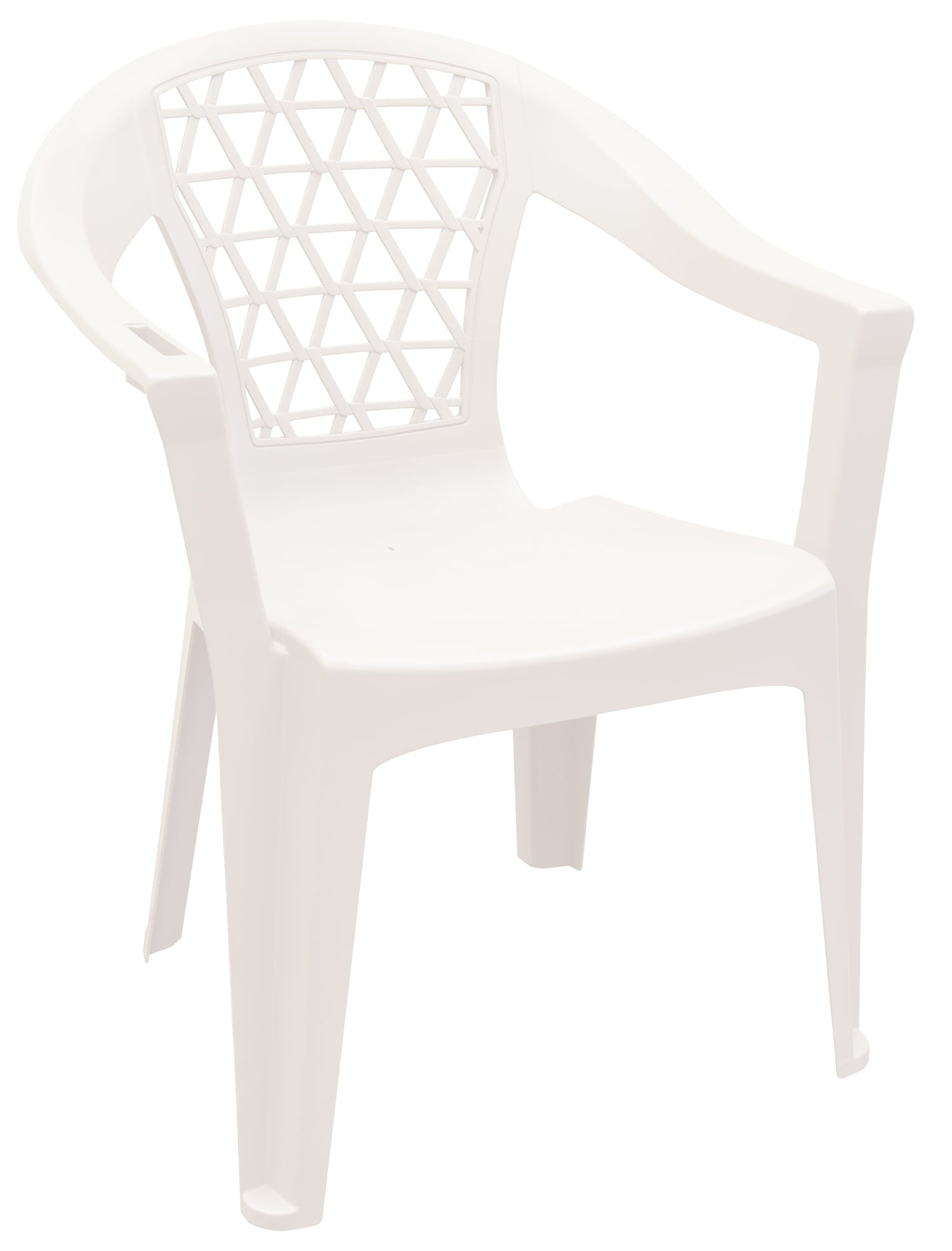 Adams RealComfort Adirondack Stack Chair with Phone Holder, White