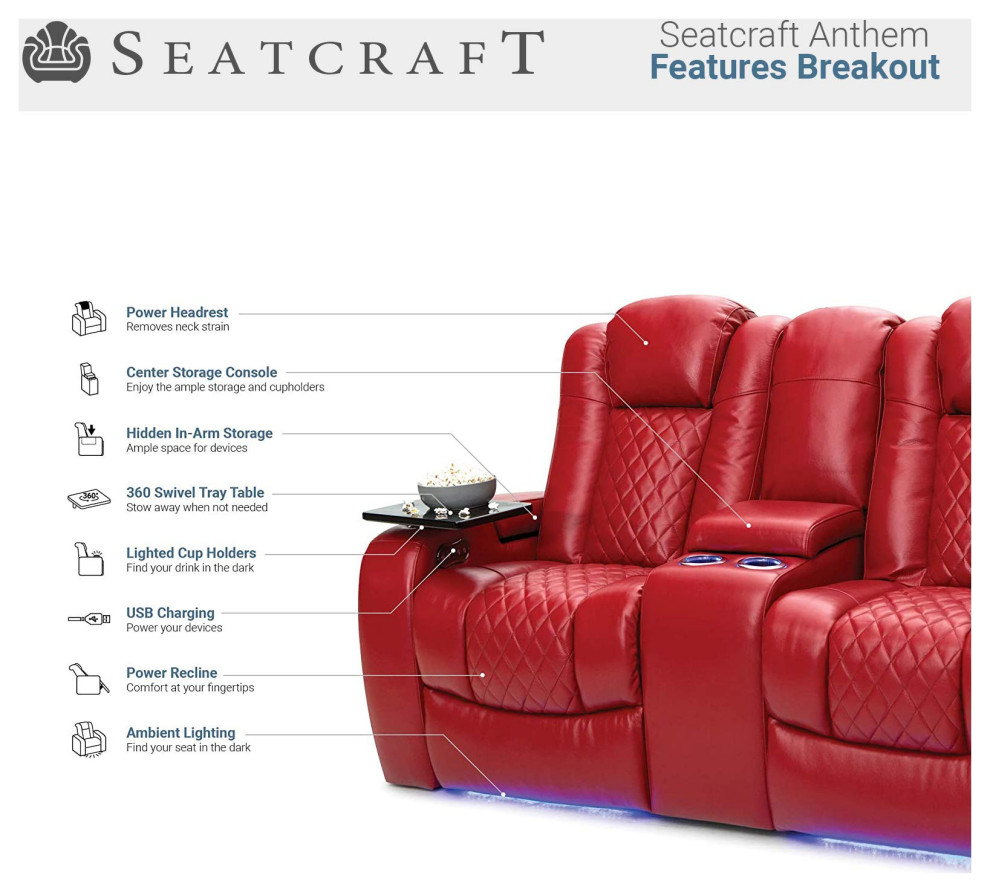 Seatcraft Anthem Home Theater Seating   Contemporary   Theater Seating   by Stargate Cinema  Houzz