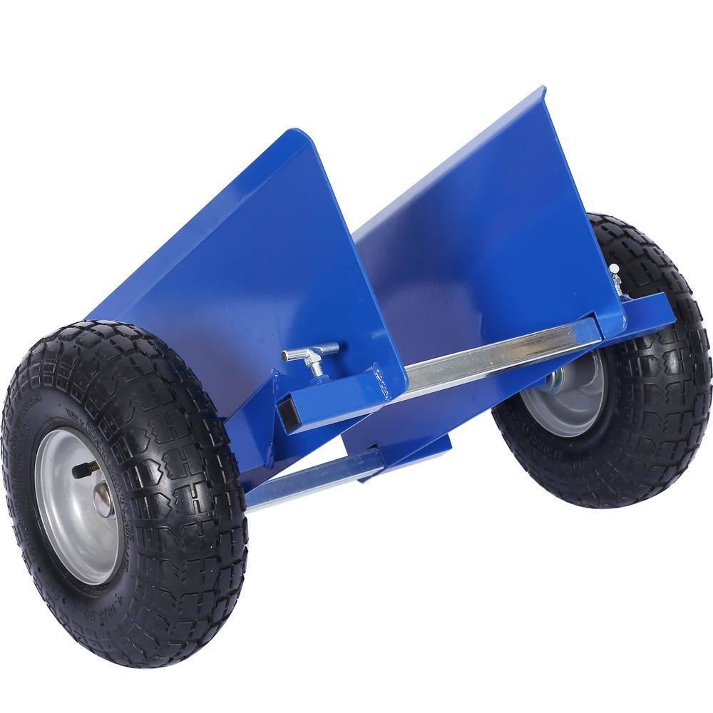 Tidoin 10 in. Blue Lumber Transfer Panel Handbarrow Dolly with Pneumatic Wheels and 600 lb. Load Capacity GH-YDW4-169