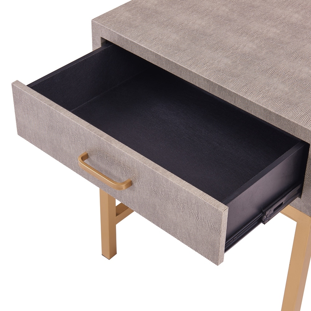 Durham Faux Shagreen 1 Drawer End Table