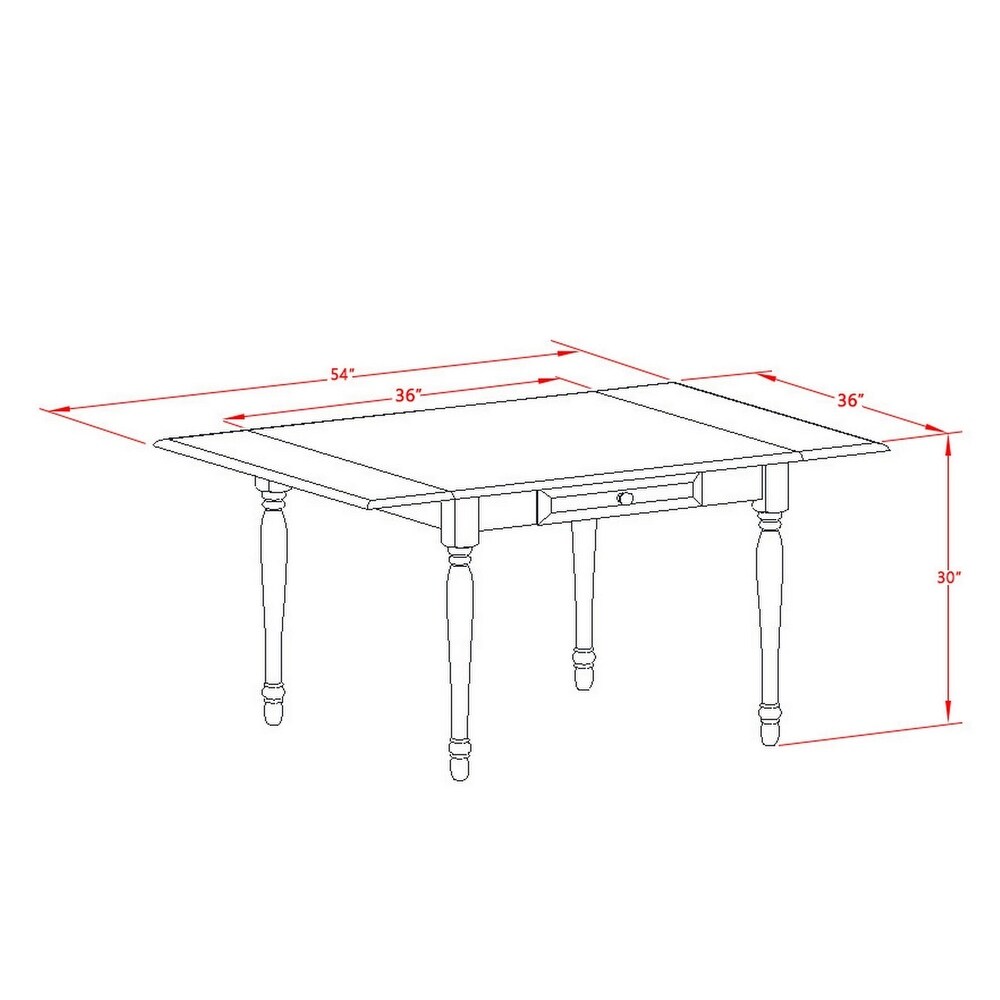 East West Furniture Kitchen Table Set  a Rectangle Dining Room Table and Solid Wood Seat Chairs  Linen White (Pieces Option)