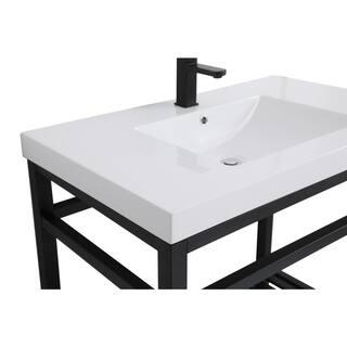 Timeless Home 36 in. W x 22 in. D x 34 in. H Single Bathroom Vanity in Black with White Resin Top and White Basin TH28036Black