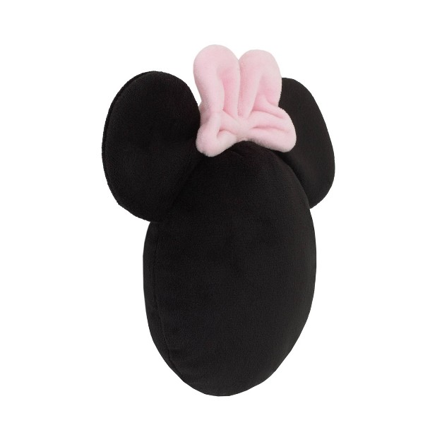 Disney Minnie Mouse Shaped Wall Decor Black Plush 3pc